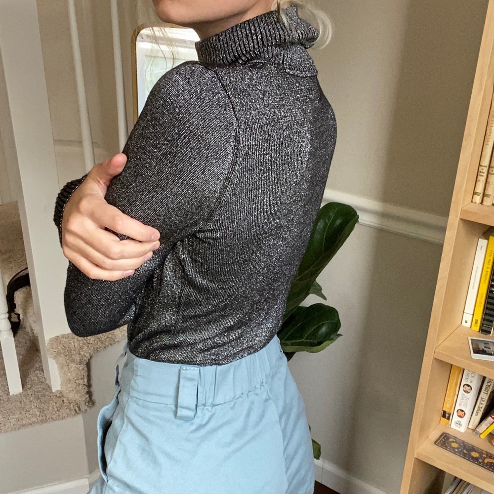 Sparkly silver turtleneck